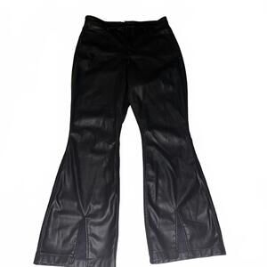 Hollister Ultra High Rise Black Women's Faux Leather Pants Flare 15L 32x31.5